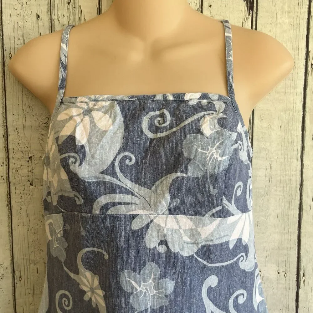 Charlotte Russe Vintage Baby Doll Sun Dress Size S Blue Floral Beachy Sheath